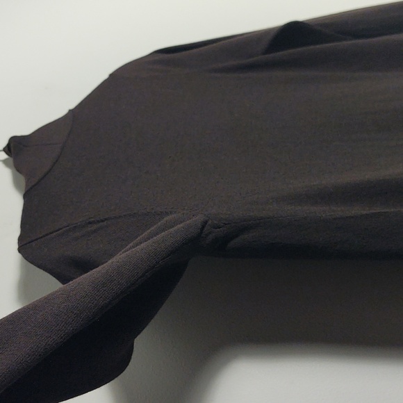 EILEEN FISHER Women's Open Front Long 100% Wool Dark Brown Cardigan Size XSmall - Picture 13 of 16